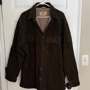 Woolrich Men's Dark Greenish Brown Corduroy Shirt Jacket